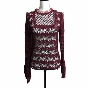 Romeo & Juliet Couture Mock Neck Blouse Size M